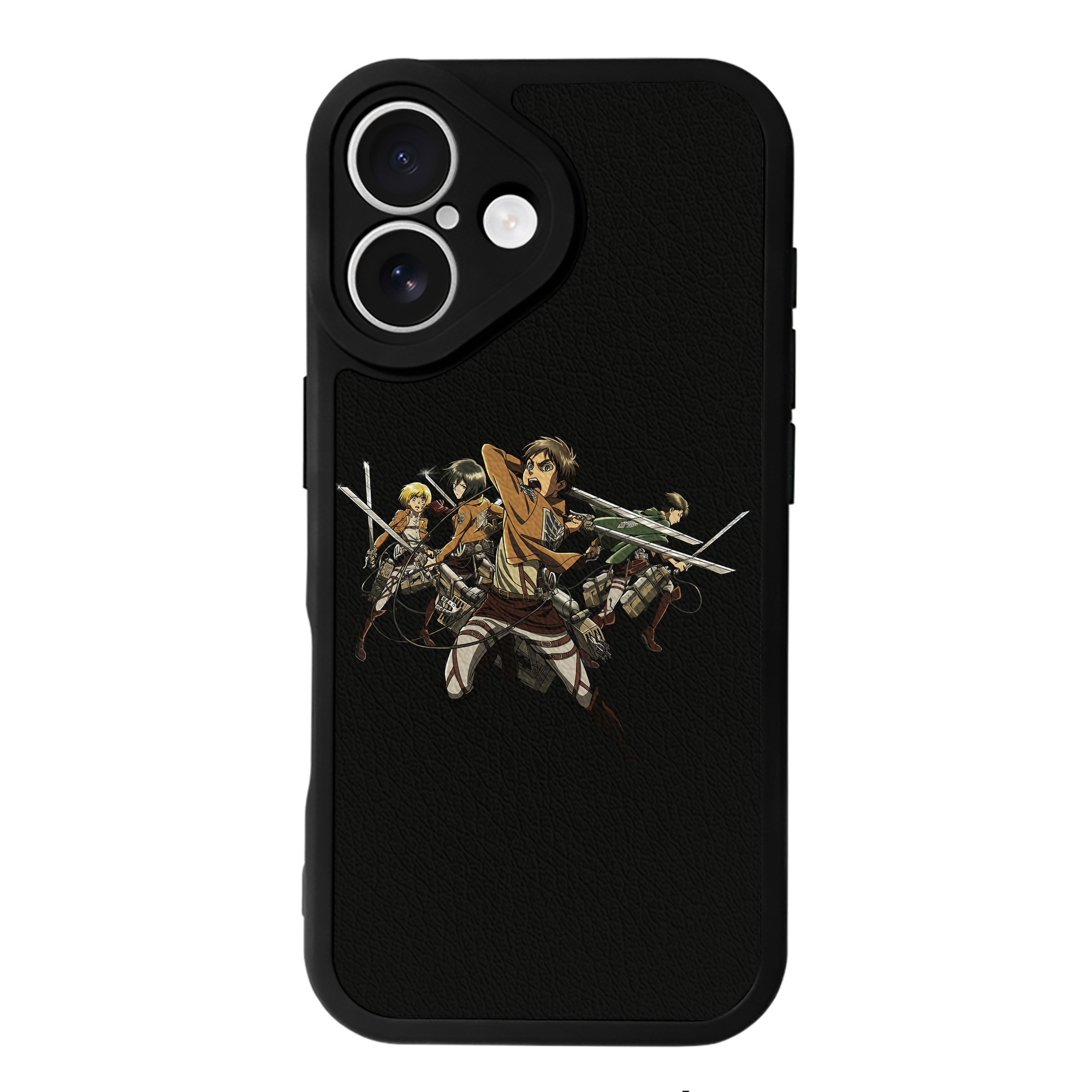 （画像用） 進撃の巨人 エレン･イェーガー Attack on Titan Eren Jäger 【iPhone 16シリーズ対応】シリコンスマホケース（レザー調） 材質：シリコン